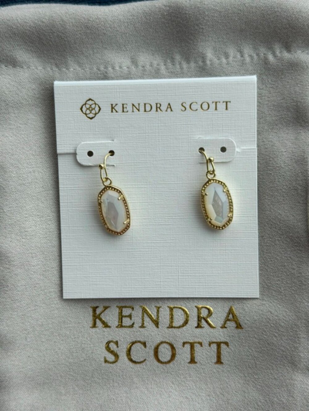 Kendra Scott White Pendant Earrings